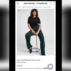 Eden forest green wide leg pants. Universal Standard  L(22/24) 32 inch inseam.